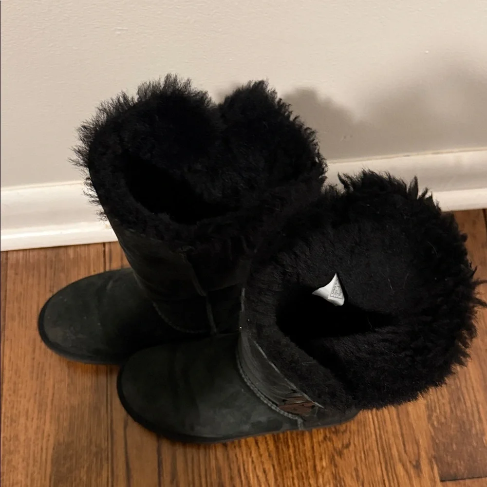 Ugg Bailey Button Black Suede Boots - Picture 7 of 10